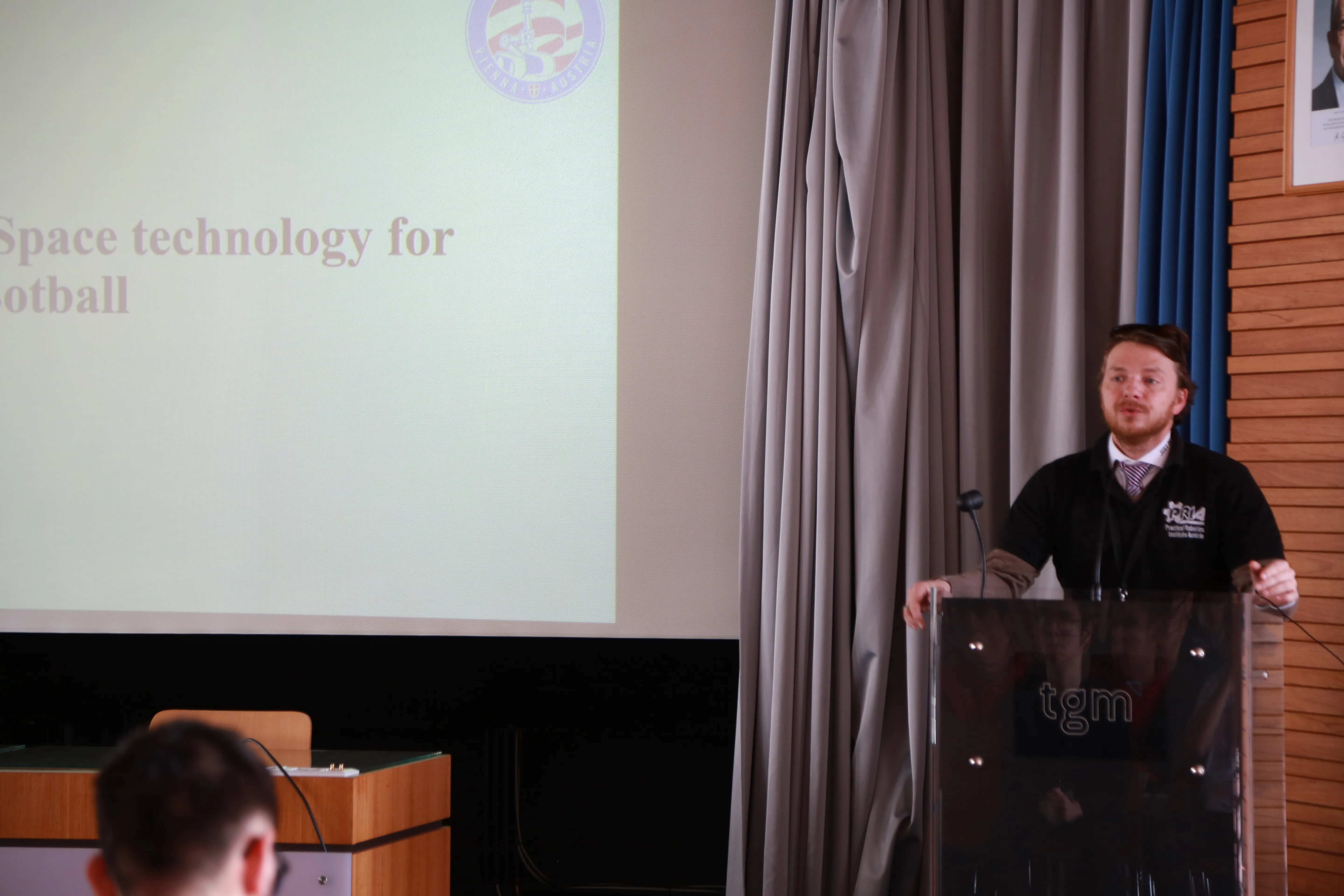 PRIA chairman Gottfried Koppensteiner giving a talk